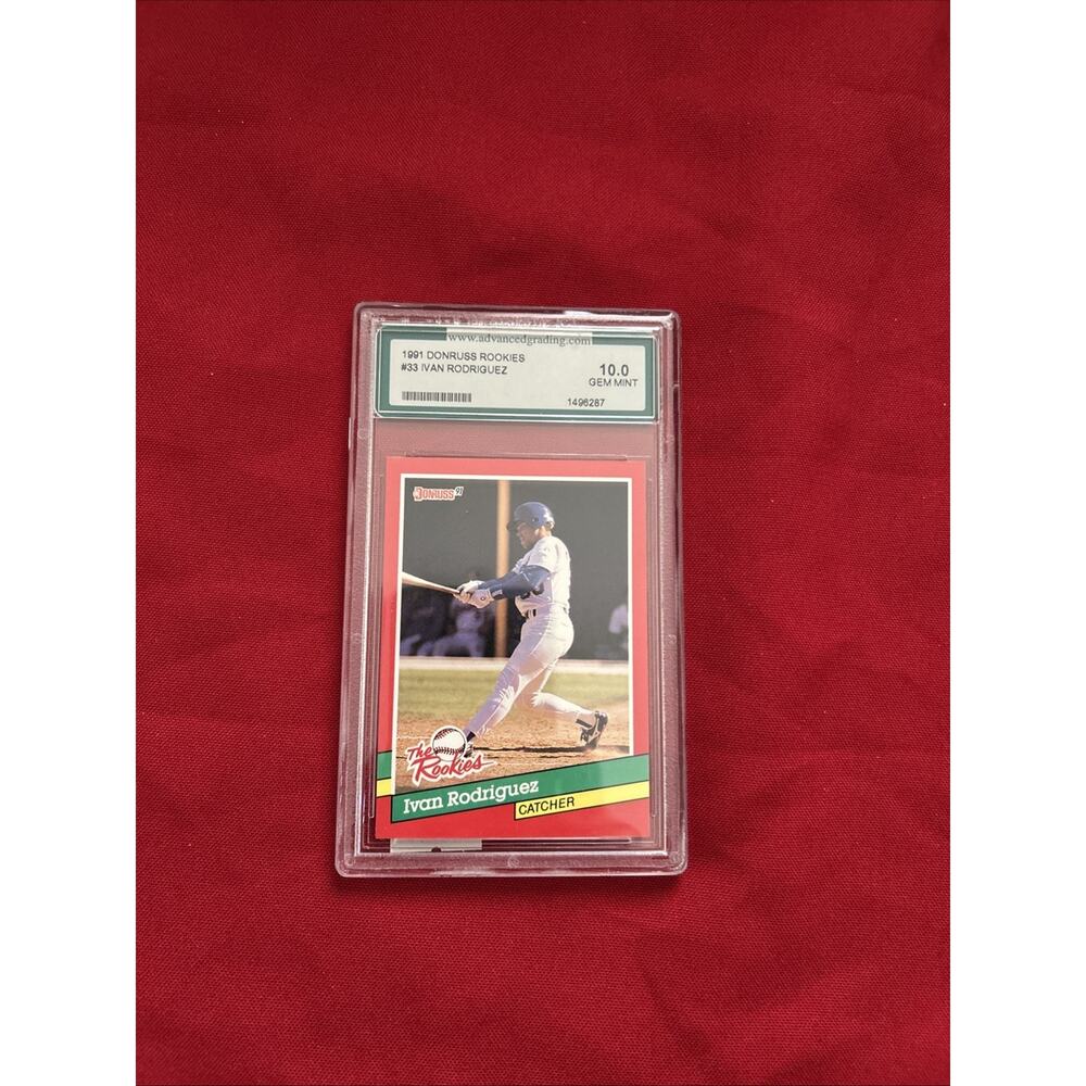 1991 Donruss Rookies Ivan Rodriguez #33 RC AGS 10 Gem Mint Rookie HOF